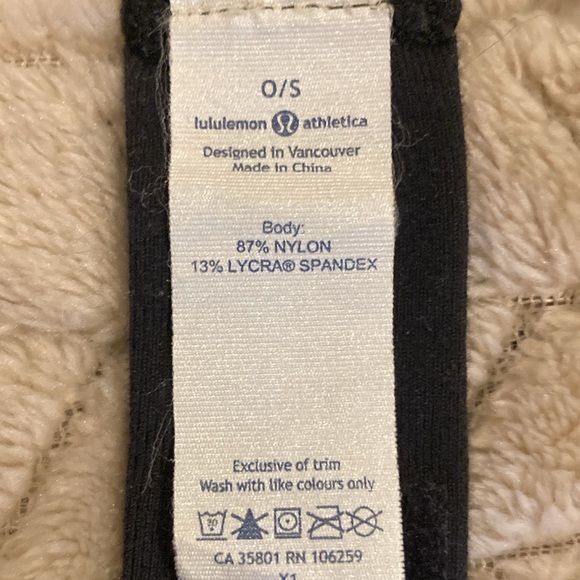 Lululemon Black soft fabric headband. EUC. - Picture 3 of 3
